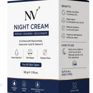 NV Night Cream with Niacinamide, Hyaluronic Acid & Vitamin E – 50g