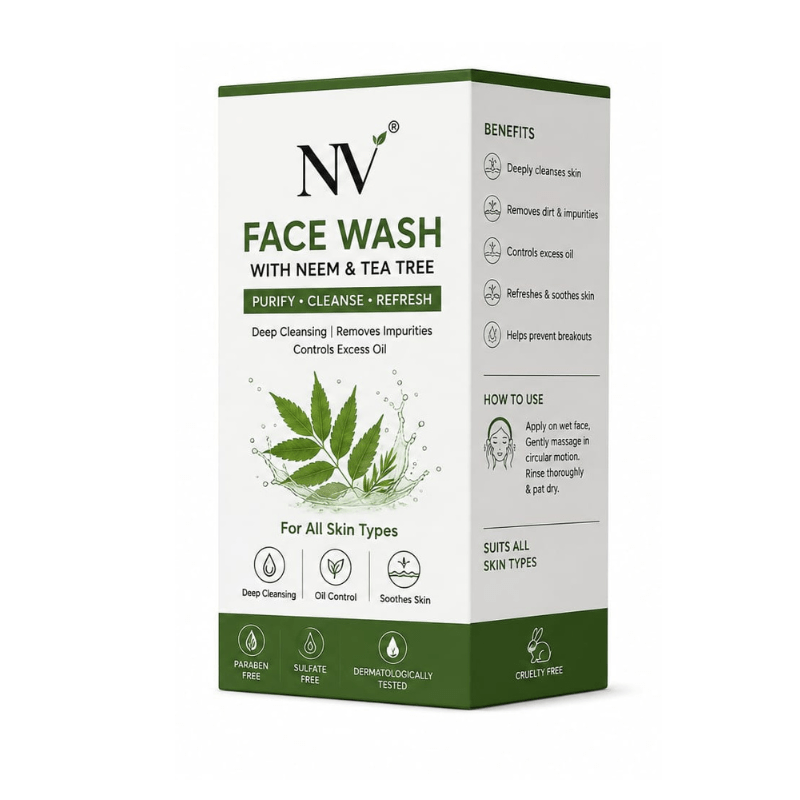 NV Neem and Tea Tree Face Wash for healthy, clear skin